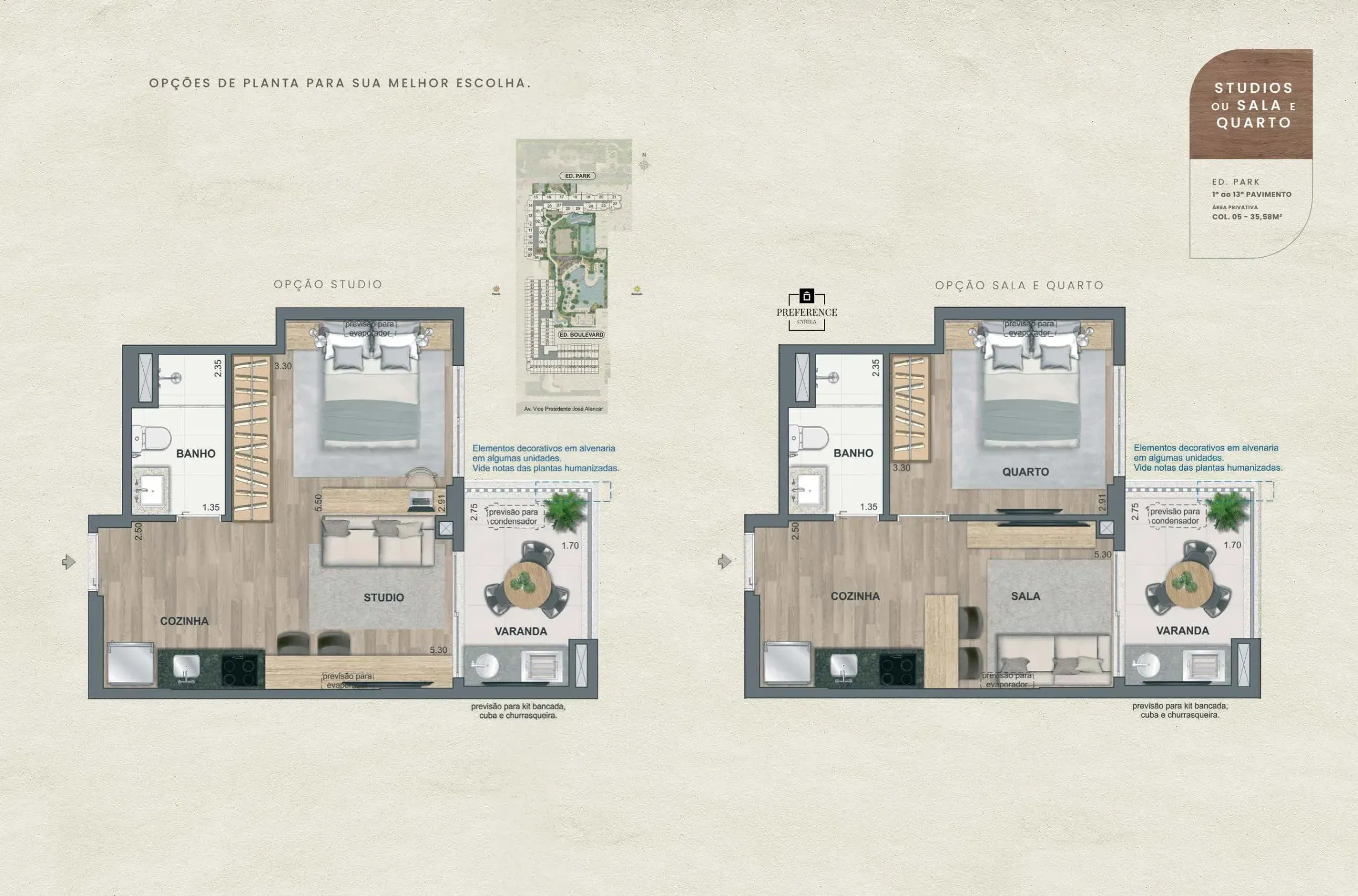 Planta Stúdio e 1 quarto - in_the_park_cidade_studios_sala_e_quarto_1.webp